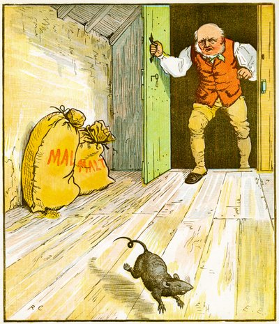 This is the Rat that Ate the Malt, that Lay in the House that Jack Built, Illustration for The House that Jack Built by Randolph Caldecott